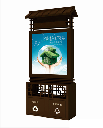 新款仿古廣告垃圾箱
