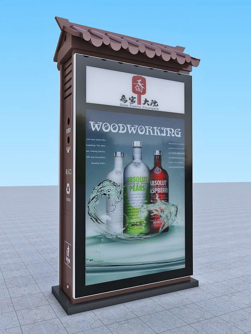 仿古廣告垃圾桶